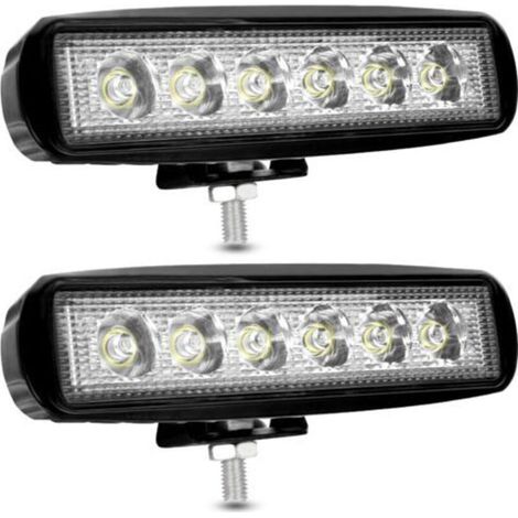 Phare de Travail LED 12V 18W Projecteur LED Voiture 12v Spot Flood Feux Antibrouillard LED 9,200lm Feux de Travail pour Voiture Camion Tracteur SUV Bateau [2 pièces] NPTERBL