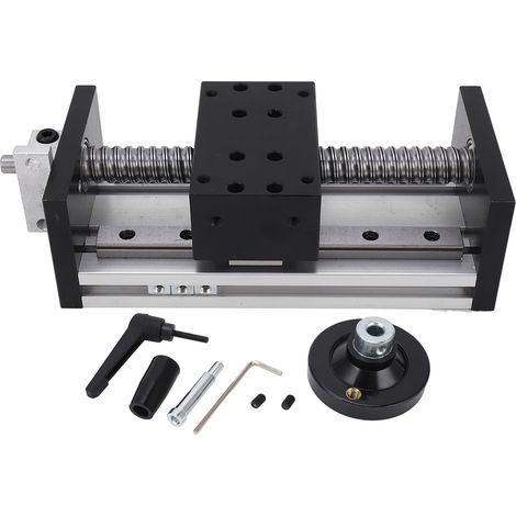 Actionneur de guidage de mouvement linéaire avec volant, course de 100mm, axes X Y Z, Rail de scène CNC (1/5)