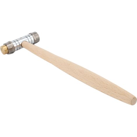 Petit marteau double tête en laiton et plastique avec manche en bois, outil manuel d'installation pour la maison (1/5)