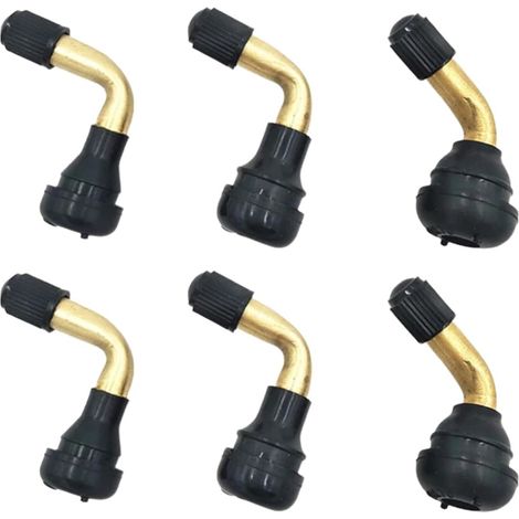 Valves Tubeless Moto, 6 Pièces Valves À Angle De 90 Degrés, Valve De Pneu sans Chambre avec Bonne Étanchéité Et Durabilité, Convient Aux Motos, Véhicules Électriques, Scooters, VTT (1/5)