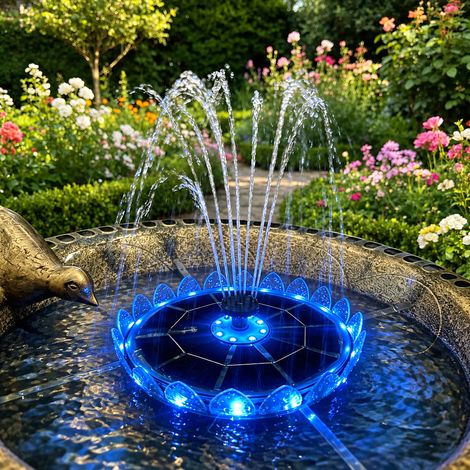 Fontaine solaire lumineuse LED multicolore pour jardin extérieur PC panneau 5V 2.5W batterie 3.7V 1500mAh 21 g – Livraison gratuite (1/5)