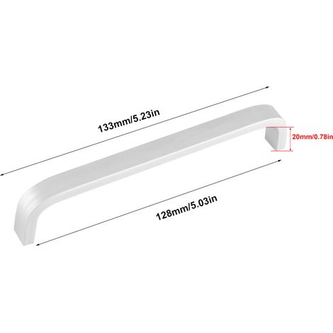 Poignées de porte en alliage d'aluminium, finition mate, pour meubles de cuisine, 128 mm, pleines (1/5)