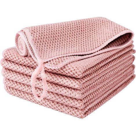 6-Piece Microfiber Cloth Set, 30 x 30 cm, Kitchen Cleaning Cloth, Water Absorbent, Car Cleaning (1/5)