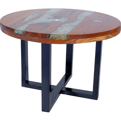 Maison Exclusive - Couchtisch Teak Harz 60 cm (1/5)