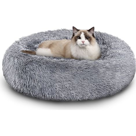 Randaco Lit pour chien Lits pour chien Coussin pour chien LUXE Lit pour chat peluche Lit pour animal gris clair 80cm (1/5)