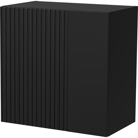 Mobile Pensile Fonteno, un Ripiano, Modulabile, Apertura Push Pull, 49.9x50h cm Nero Antracite