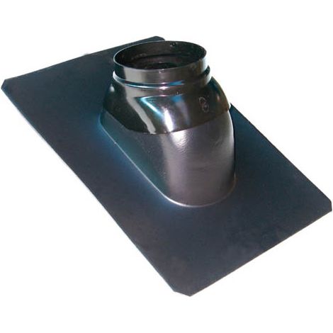 TEN – Solin de toit ardoise 25° à 45° noir – Étanchéité toiture – Adaptable Ø 60/100 et Ø 80/125 – Rotule pour pente (1/3)