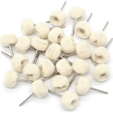 Beige Baumwoll-Polierscheibe für Dremel-Rotationswerkzeuge zum Entfernen von Rost und Schmutz von Oberflächen, 25 Stück