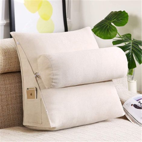 1 Coussin traversin, tissu doux résistant, forme semi-cylindrique ajustable, poche latérale pratique, pour canapé lit bureau (1/5)