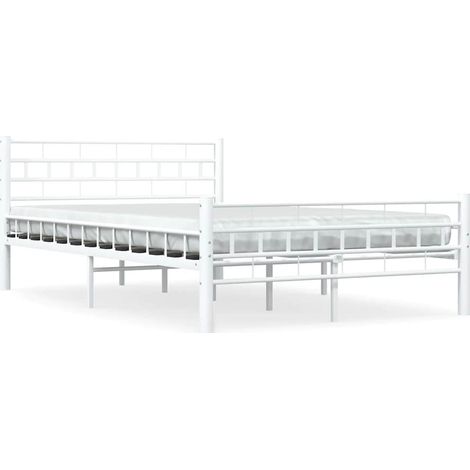 Maison Exclusive - Bettgestell Weiß Metall 140×200 cm (1/5)