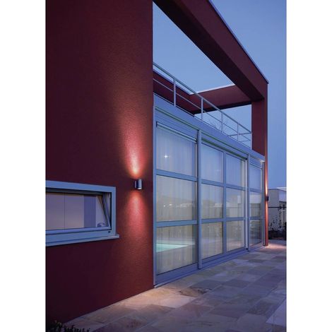 SLV New Myra Wall Up & Down 233114 Lampada da parete per esterno Lampadina Alogena GU10 70 W Grigio-Argento (1/5)