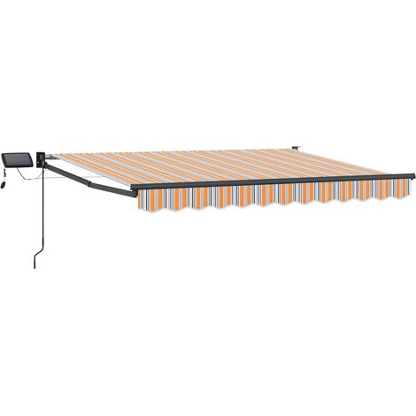 Manuelle Gelenkarmmarkise mit LEDs Blau und Orange 3,5 x 2,5 m (1/5)