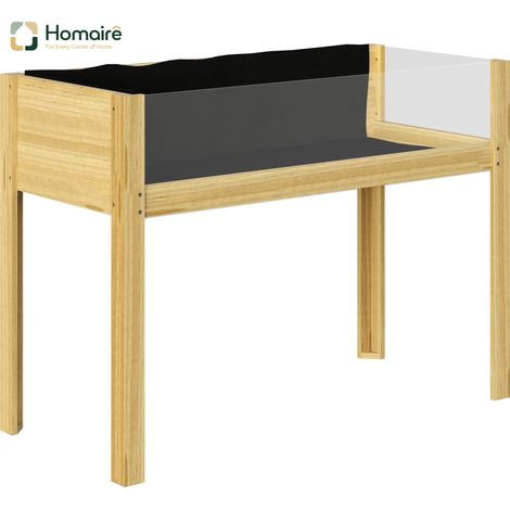 HOMAIRE Hochbeet aus Naturholz mit Acrylplatten, Ablauflöchern, wetterbeständig für Garten und Balkon