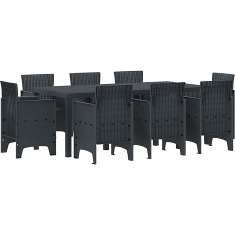 Garten Essgruppe 9 pcs Anthrazit Polypropylen