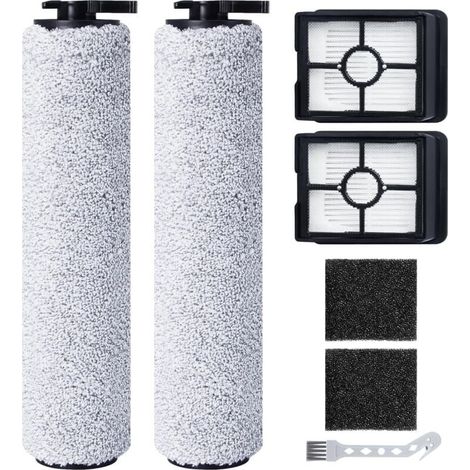 Rouleau de brosse de rechange et filtre HEPA pour BISSELL CrossWave HF3 Aspirateur Balai Laveur Sans Fil (3598N), 2 rouleaux de brosse + 2 filtres HEPA + 2 éponges filtrantes + 1 brosse de nettoyage (1/4)