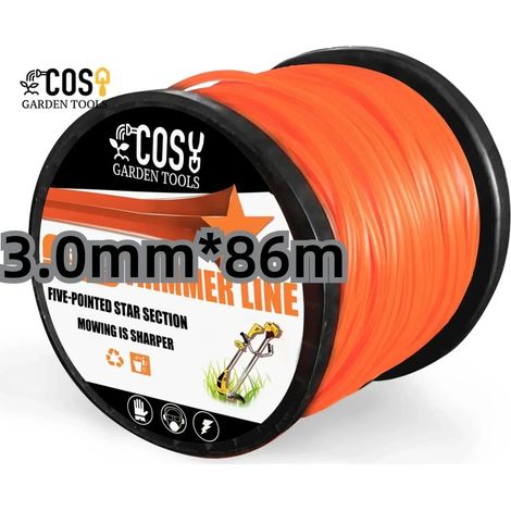(3,0 mm 86 m) Débroussailleuse à corde tranchante, coupe-bordures, fil de coupe en nylon pentagramme, tête de coupe, rouleau de fil pour coupe-bordures (1/5)