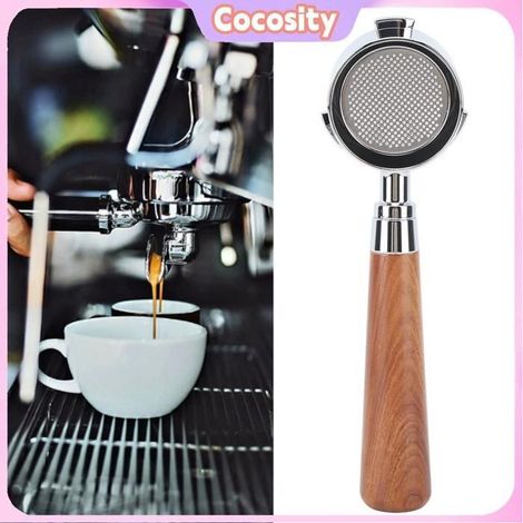 Cocosity porte-filtre à café sans fond Porte-filtre sans fond en alliage d'aluminium, 51mm, articles cafe foncé (1/5)