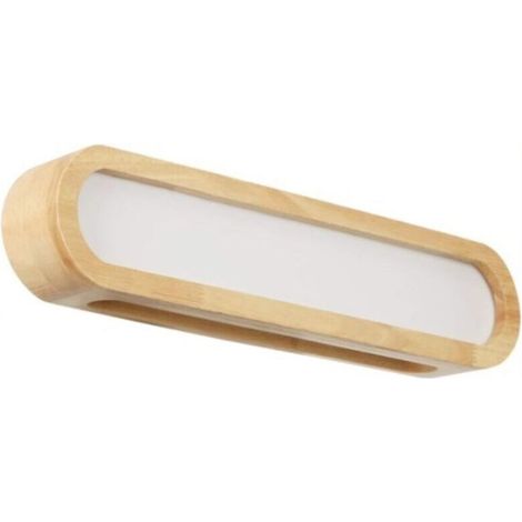 Lampada da parete a LED moderna per specchio da bagno, dimmerabile, in legno massello, ideale per camera da letto, comodino, studio, soggiorno, balcone, scale, stile standard, 16W/55CM. (1/4)