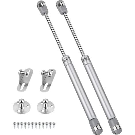 Lot de 2 Vérin à Gaz, 200N / 20kg Verin Meuble Ressort Amortisseurs à Gaz avec Vis, Verin Hydraulique Levage de Porte Armoire Cuisine Placard Penderie à Chambre, Charniè (1/5)