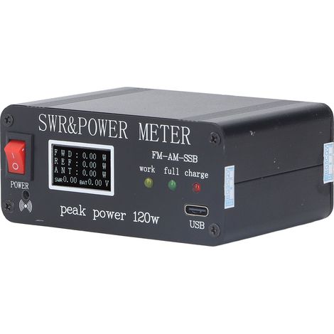 1,8 MHz – 50 MHz, TOS-mètre, longueur d'onde, écran OLED, coupleur d'antenne ondes courtes avec port USB-C (1/5)
