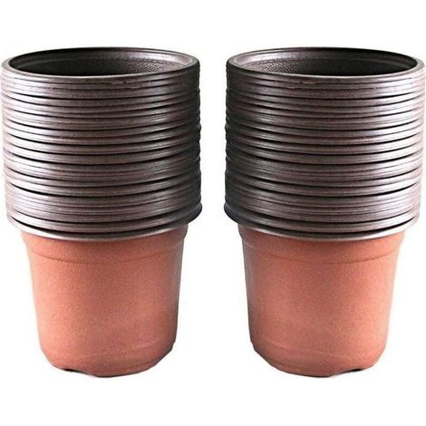 Cache-pot Lot de 100 Pots en Plastique pour semis et Plant, 10 cm (1/4)