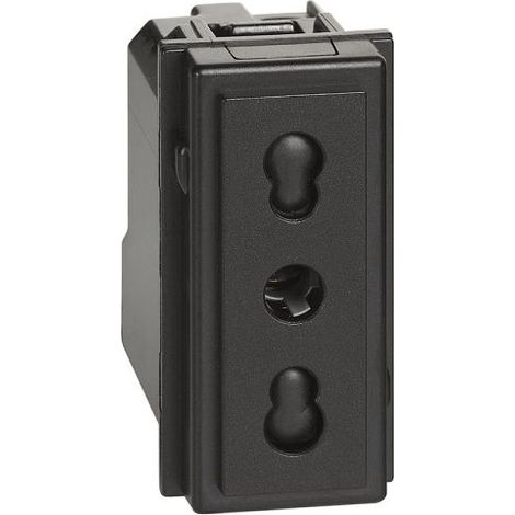 BTicino Living NOW Presa nero bipasso 2P+T 10/16A 250Vac - KG4180
