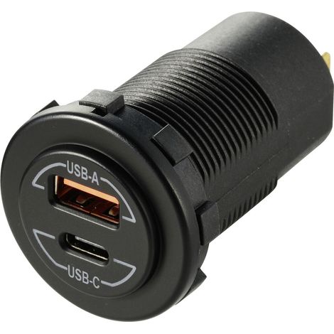 VOLTCRAFT Power-Delivery USB-Einbausteckdose Kfz 60W 12/24 V