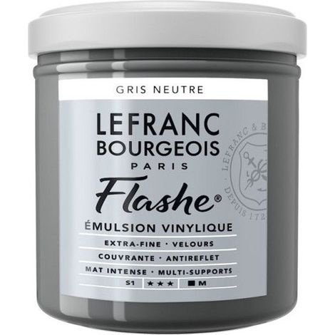 Peinture vinylique - Flashe - Gris neutre - 258 - Lefranc Bourgeois - 125ml