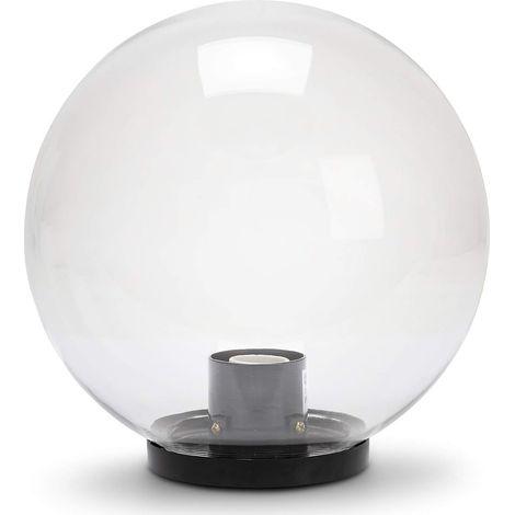 LANTERNA TESTA-PALO 'GLOBO' SFERA TRASPARENTE Ø cm.20 LAMPIONE PER ESTERNO IMPERMEABILE VELAMP
