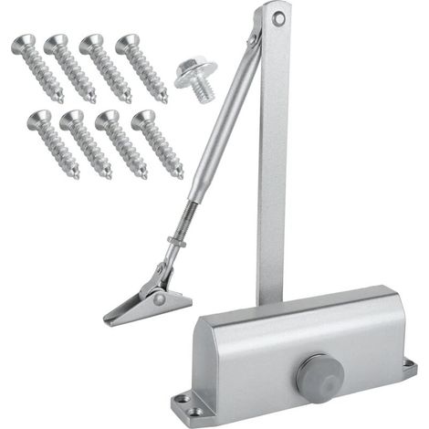 Ferme-Porte Automatique Hydraulique, Groom Fermeture Porte, Ferme Porte à Ressort Réglable, Tampon Fermé Ferme Porte Automatique, Tampon Fermé usage Commercial et Résidentiel Porte de 35-60kg (1/5)