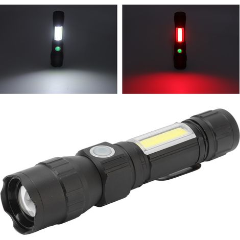 Wiederaufladbare UV-LED-Taschenlampe, 7 Modi, USB-Aufladung, leicht und wasserdicht, mit Clip. (1/5)