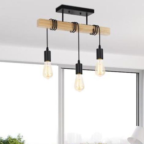 Amerikanischer Kronleuchter aus Massivholz, kreativer Retro-Industrie-Stil, natürliche Farbe, mehrköpfiges Holzkunstwerk, Lampe mit doppeltem Verwendungszweck für Wohn- und Esszimmer. (1/5)