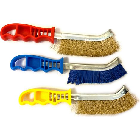 Brosse à main métallique convexe Modèle SKRIB - A l'unité - Acier - Laiton - PVC
