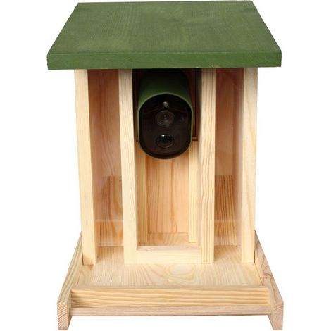 Solar Powered WiFi Camera Wooden Bird Feeder Kit - L50 x W14.2 x H32.2 cm
