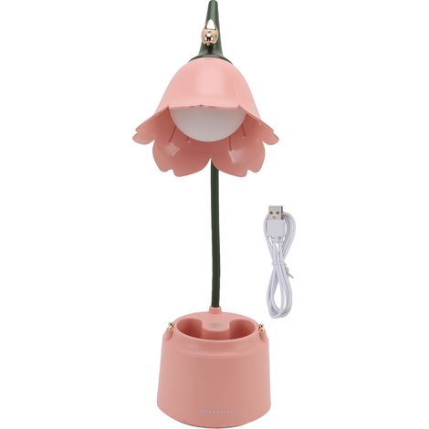 Ortviai Lampe de bureau LED tactile avec bras flexible, modèle GL562 rose, 5 V / 3 W, batterie intégrée 1200 mAh (1/5)