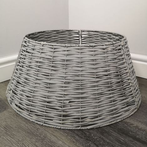 40/58cm Samuel Alexander KD Willow Christmas Tree Skirt Wicker Rattan- Medium Light Grey (1/5)