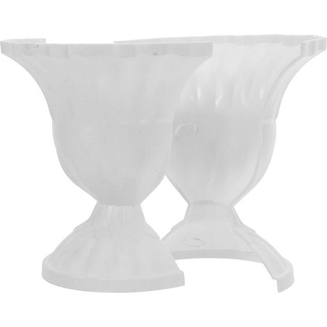 BESTYASH Lot de 2 vases suspendus rustiques en plastique blanc, format moyen, (1/5)