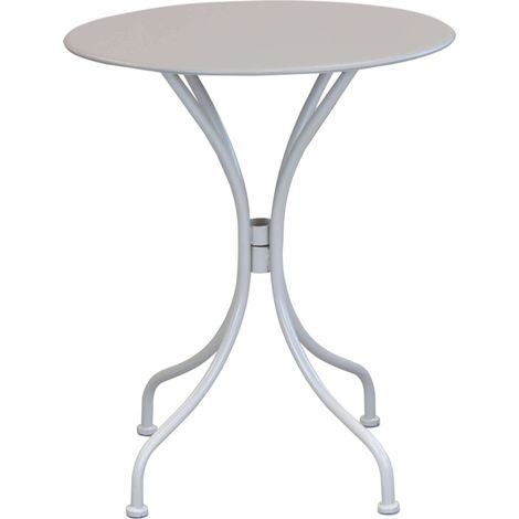 Tavolo tondo Ø60 da esterno giardino per bar e pub con struttura in acciaio Iron Round -  Tan