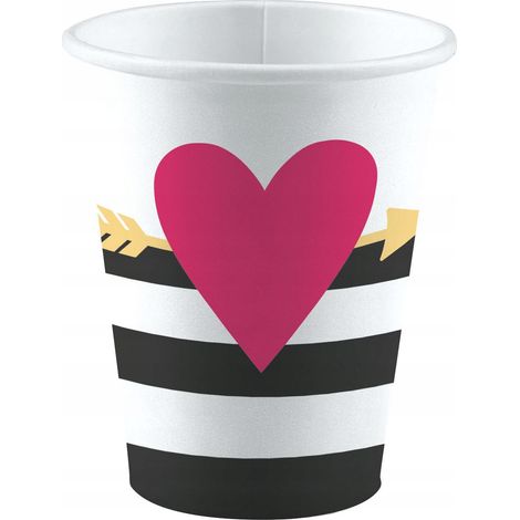 Tazze a forma di cuore - Amore quotidiano, 250 ml, 8 pezzi.