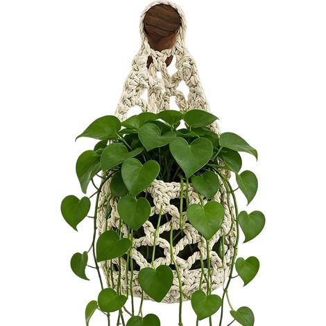Suspension pour plantes d'intérieur Support mural décoratif bohème tissé une utilisation (1/5)