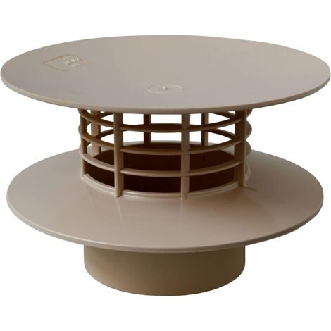 1 - Extracteur statique - Colonne de ventilation - Effet Venturi naturel - Résistant aux intempéries et produits chimiques - Pour système d'aération - Sable - 10x10 cm