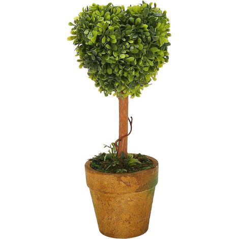 Boule de gazon artificiel en plastique pour jardin, plante topiaire décorative (en forme de cœur) -- (1/5)