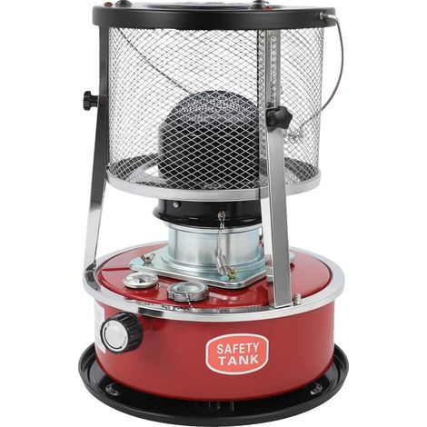 Calentador de queroseno, diseño portátil, potencia calorífica de 8000 BTU, rojo. (1/2)