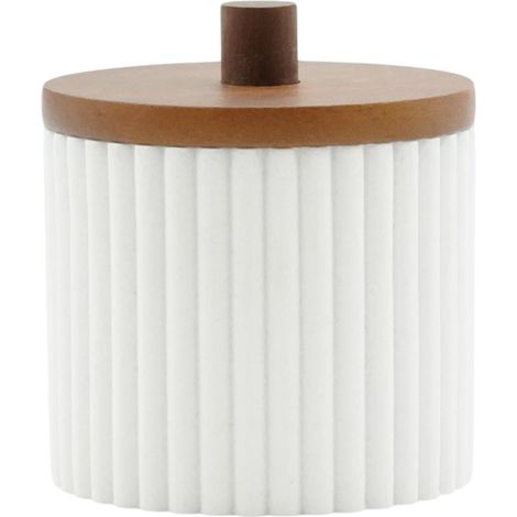 Pot à Cotons Design "Niagara" 10cm Blanc