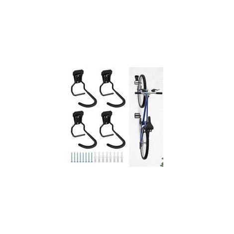 Ensemble de 4 Crochets verticaux, cintres de vélo, Crochets Robustes Support de Porte-vélos Mural, pour Garage,range velo,Support Vertical de Vélo,support velo sol (1/5)