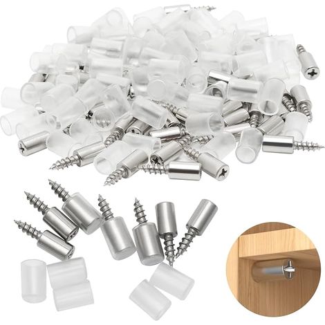 shelf brackets, self tapping screws, floor brackets for shelves, cabinets 64 pack (1/5)