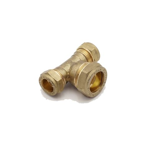 PrimaPlus Brass Compression Reduced Tee 15 x 15 x 22mm (1/2)
