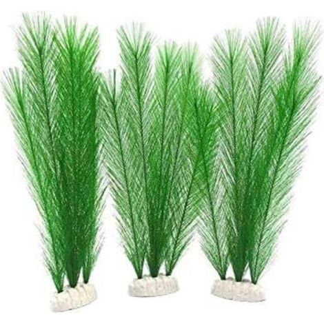 3PCS Décorations d'aquarium Fish Tank 30CM / 11 "Plantes d'eau vertes artificielles (1/5)