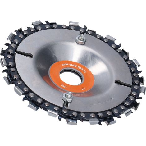 Disque à aiguiser pour sculpture sur bois, meule pour chaîne de tronçonneuse, disque circulaire à 22 dents, 10 cm (4 pouces) (1/5)