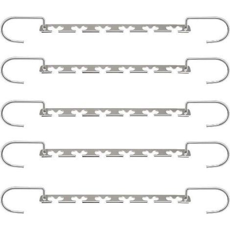Cintres Cintres Magiques en Acier Inoxydable 6 Trous Support Antidérapant Support de Séchage Pliant Multifonctionnel Cintres peu Encombrants pour Accrocher Votre Manteau Epaisvotre Pantalon(Lots de 5) (1/5)